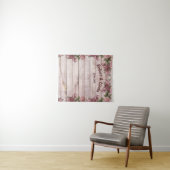 Tenture Personnalisé Rustique Marron Floral Bois (En situation (horizontale))