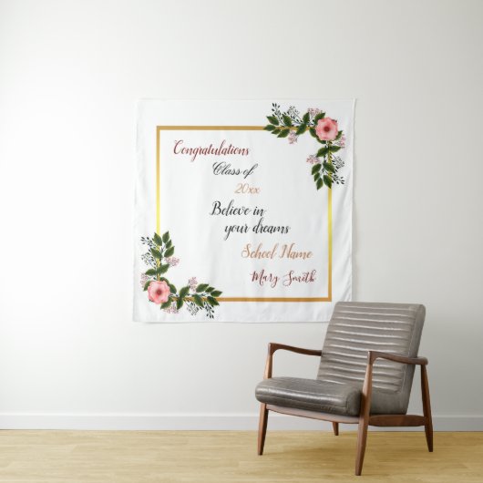 Tenture Personnaliser florale populaire Rose rose blanche (En situation)