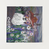 Tenture Personnaliser Momma Llama Dans un champ de marguer (Devant (Horizontal))