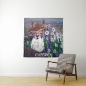 Tenture Personnaliser Momma Llama Dans un champ de marguer (En situation)