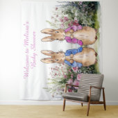 Tenture Personnaliser Peter et Flopsy Baby shower EXTRA LG (En situation)