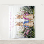 Tenture Personnaliser Peter et Flopsy Baby shower EXTRA LG (Devant)