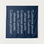 Tenture Personnaliser phrase citation élégant bleu marine (Devant (Horizontal))