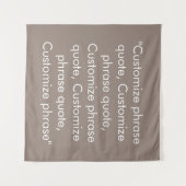 Tenture Personnaliser phrase citation élégante beige gris  (Devant (Horizontal))