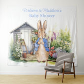 Tenture Personnaliser Pierre le baby shower lapin (En situation (horizontale))