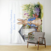 Tenture Personnaliser Pierre le baby shower lapin (En situation)