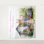 Tenture Personnaliser Pierre le lapin dans le baby shower  (Devant)