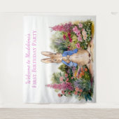 Tenture Personnaliser Pierre le lapin Première fête d'anni (Devant)