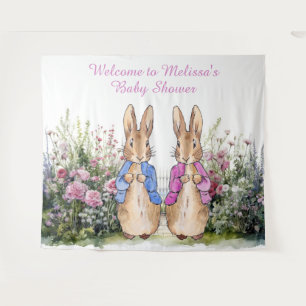 Tenture Personnalisez Pierre et Flopsy Baby shower EXTRA G