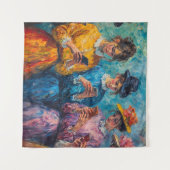 Tenture Personnes du 19e siècle utilisant des smartphones (Devant (Horizontal))