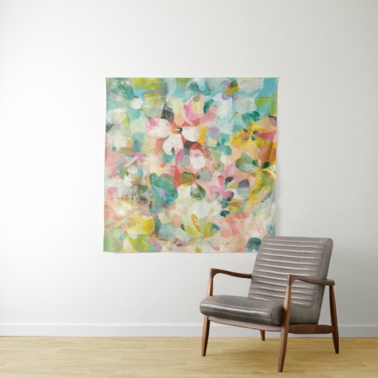 Tenture Pétales en pastel mous heureux du jardin | (En situation)