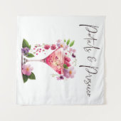 Tenture Pétales Prosecco Rose Fête des mariées Florale Bie (Devant (Horizontal))