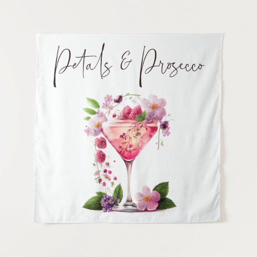 Tenture Pétales Prosecco Rose Fête des mariées Florale Bie (Devant)