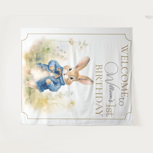 Tenture Peter Le Rabbit Aquarelle Anniversaire (Devant (Horizontal))