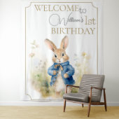 Tenture Peter Le Rabbit Aquarelle Anniversaire (En situation)