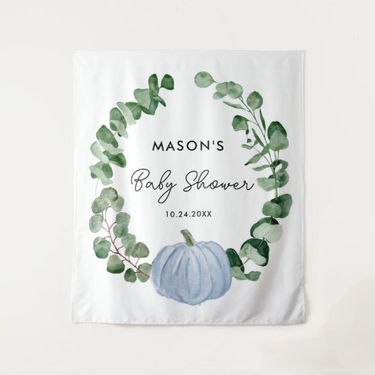 Tenture Petit Baby shower Citrouille pour garçons (Devant)