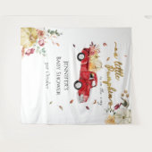 Tenture Petit Baby shower de camion rouge Citrouille (Devant (Horizontal))