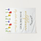 Tenture Petit Baby shower Fleur sauvage (Devant (Horizontal))