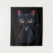 Tenture Petit Chat Noir Effrayant (Devant)