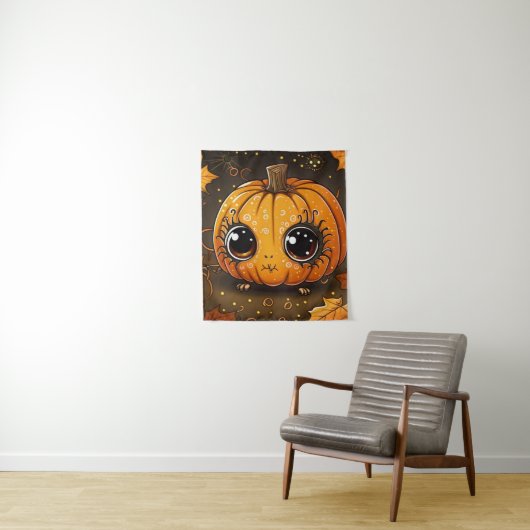 Tenture Petit Citrouille d'Halloween (En situation)