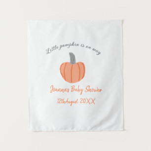 Tenture Petit citrouille est en route orange gris baby sho