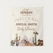 Tenture Petit Cowboy Wild West Boy Baby shower Bienvenue (Devant)