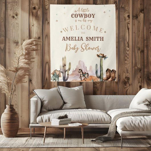Tenture Petit Cowboy Wild West Boy Baby shower Bienvenue
