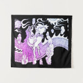 Tenture Petit DRAGON ULTRA VIOLET (34" x 40") EN NOIR (Devant (Horizontal))