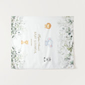 Tenture Petit éléphant et amis Baby shower Photo Booth (Devant (Horizontal))