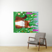 Tenture Petit gingembre Kitty Brown dans un champ de fleur (En situation (horizontale))