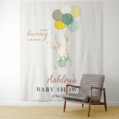 Tenture Petit Lapin Bienvenue Baby Shower  (En situation)