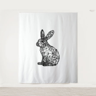 Tenture Petit lapin géométrique mignon petites lignes Rabb