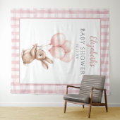 Tenture Petit lapin rose Baby shower mignon Fond photo (En situation (horizontale))