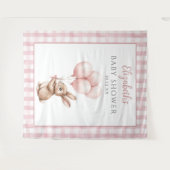 Tenture Petit lapin rose Baby shower mignon Fond photo (Devant (Horizontal))