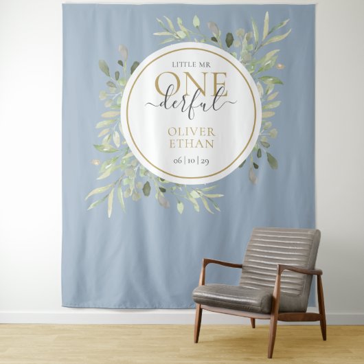 Tenture Petit M. ONEderful Premier anniversaire Prop photo (En situation)