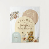 Tenture Petit miel Bee Bear Baby shower accueil (Devant)