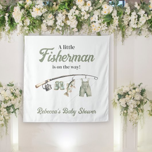Tenture Petit Pêcheur Clothesline Baby shower de pêche