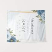 Tenture Petit Sweetie Elegant Baby shower Bleu Botanique (Devant (Horizontal))