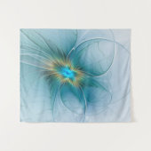 Tenture Petite Beauté Moderne Bleu Or Fractal Art Flower (Devant (Horizontal))