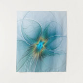 Tenture Petite Beauté Moderne Bleu Or Fractal Art Flower (Devant)