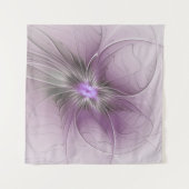 Tenture Petite Beauté Moderne Mauve Grey Fractal Art Flowe (Devant (Horizontal))