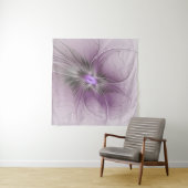 Tenture Petite Beauté Moderne Mauve Grey Fractal Art Flowe (En situation (horizontale))