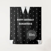 Tenture Petite fille gothique en noir Anniversaire fond (Devant)