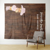 Tenture Petite fille rose Baby shower occidental (En situation (horizontale))