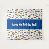 Tenture Petite voiture Motif véhicule enfant fête d'annive (Devant (Horizontal))