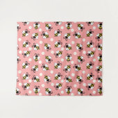 Tenture Petites abeilles mignonnes et fleurs marguerites m (Devant (Horizontal))