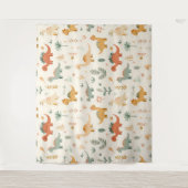 Tenture Petits Dinosaures Beige Neutre Tons (Devant)