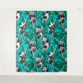 Tenture Petits panda turquoise (Devant)