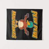 Tenture Pew Pew Duck | Couverture de lancer à motif de can (Devant (Horizontal))