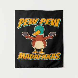 Tenture Pew Pew Duck | Plaid Lancer Motif Couverture